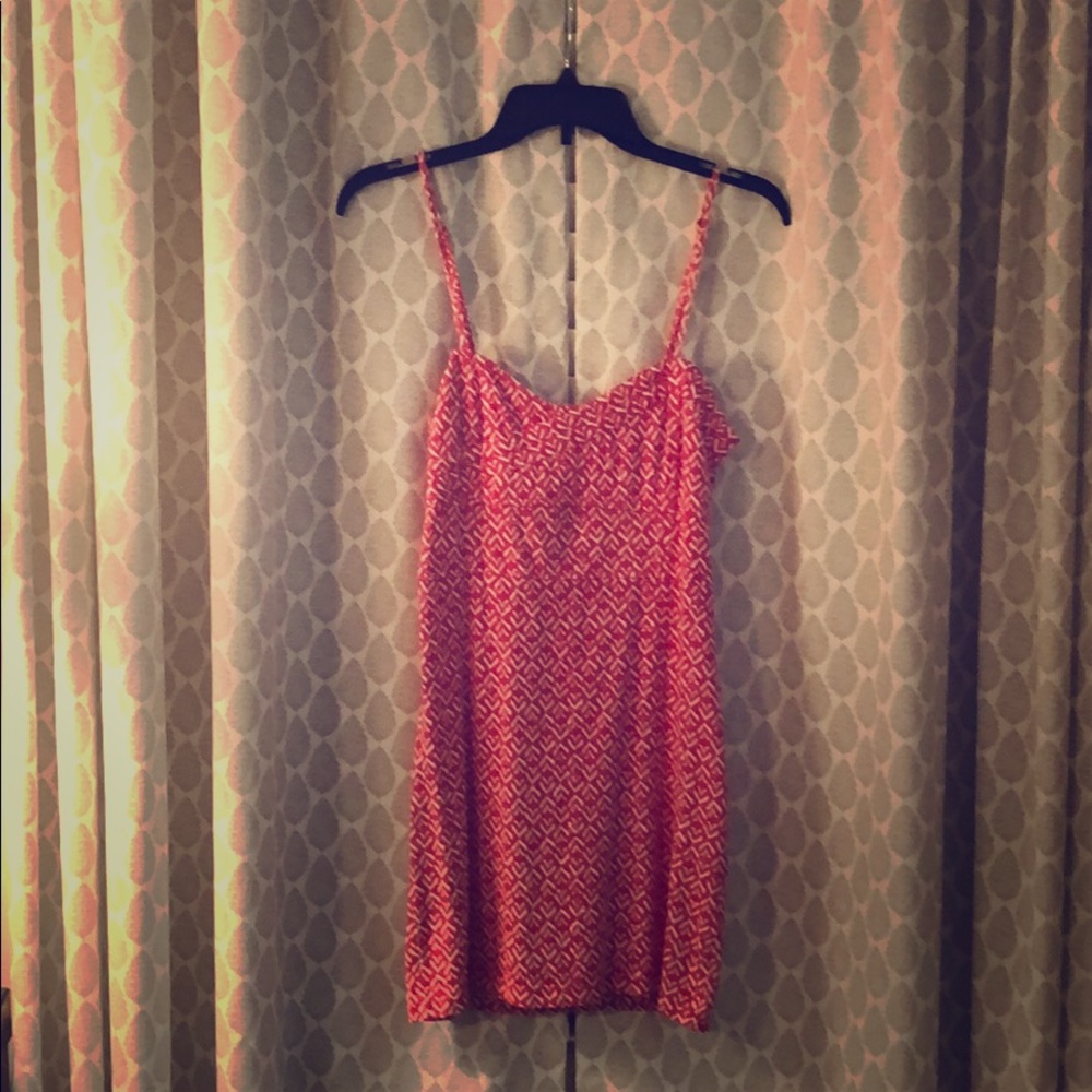 Red and white mini dress